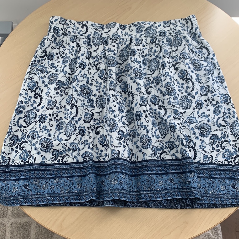 Loft Navy Designed Skirt